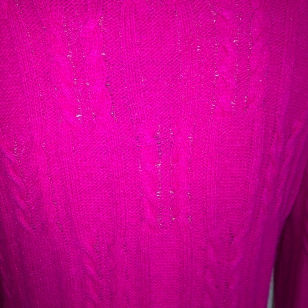 Vintage Evan Picone Lambswool, Angora Pink Sweater Removable Shoulder Pads Sz SP - Picture 6 of 6